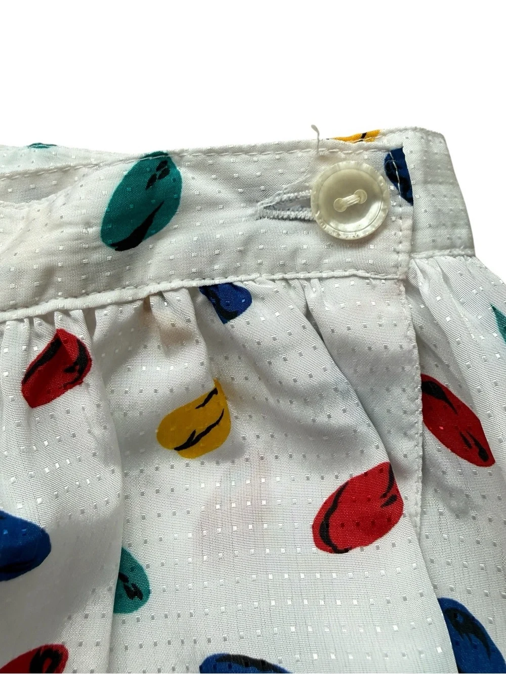 Vintage Y2K Josephine White Confetti Print Midi Skirt Cottagecore Grandma Chic M